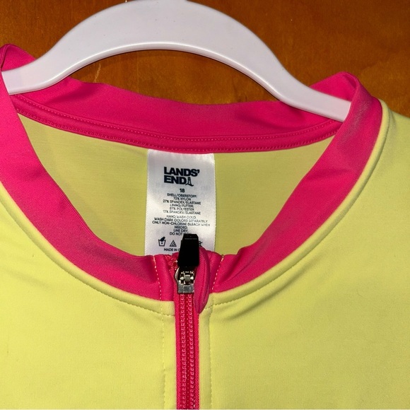 Lands' End Tugless Sporty UPF 50 Long Sleeve One-Piece Swimsuit rashguard 18 - Picture 4 of 4